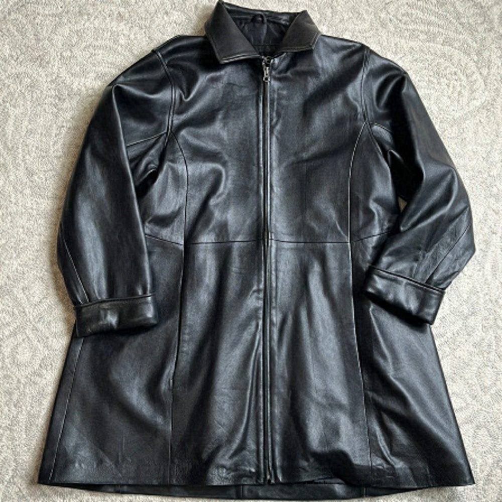 WOMAN’S Kasper Leather Jacket Black Size Medium